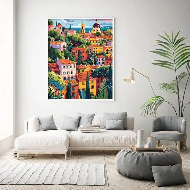 Alt view image 7 of 7 - Paint by Numbers Kit for Adults Beginner, Europe Landscape Easy Adult Paint by Number Kits on Canvas, DIY Acrylic Watercolor Oil Paint by Number for Adults Teens for Home Decor 16x20 Inch