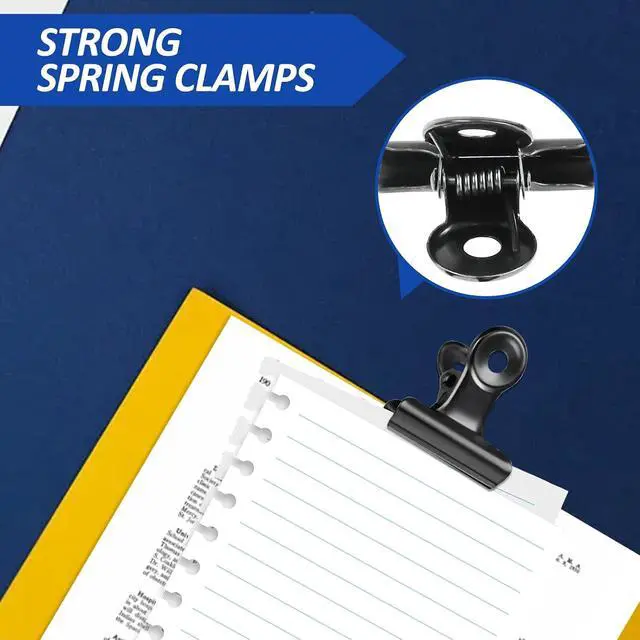 Alt view image 3 of 7 - 30 Pack Bulldog Clips 0.87 Inch Small Hinge Paper Clips Metal Hinge Clips for Crafts, Food Bags, Drawings, Photos at Home Kitchen & Office Usage, Black, 22mm