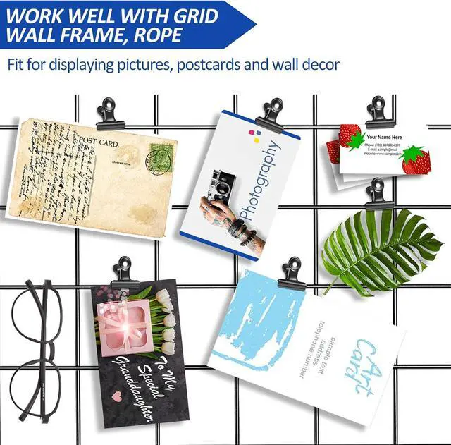 Alt view image 6 of 7 - 30 Pack Bulldog Clips 0.87 Inch Small Hinge Paper Clips Metal Hinge Clips for Crafts, Food Bags, Drawings, Photos at Home Kitchen & Office Usage, Black, 22mm
