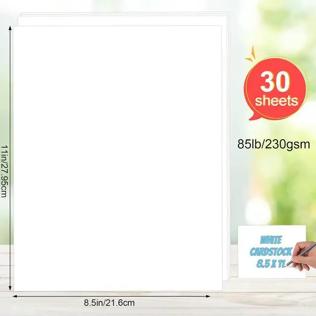 Alt view image 2 of 7 - White Cardstock 8.5 x 11, 230gsm Cover Cardstock Paper, 85 Lb Heavy Card Stock for Printer, Card Stock Paper for Invitations, Scrapbooking, Crafts, Diy Cards, Decoration, Drawing (30 Sheets)