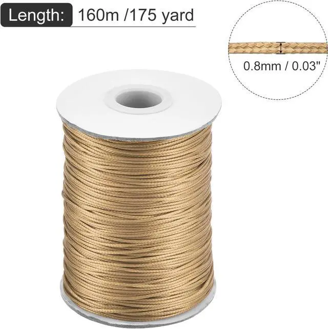 Alt view image 2 of 7 - Waxed Cord 0.8mm Waxed Polyester Cord 175 Yard Wax String for Bracelet Making,Necklaces, Beading,Jewelry Making and DIY Crafts(Khaki)