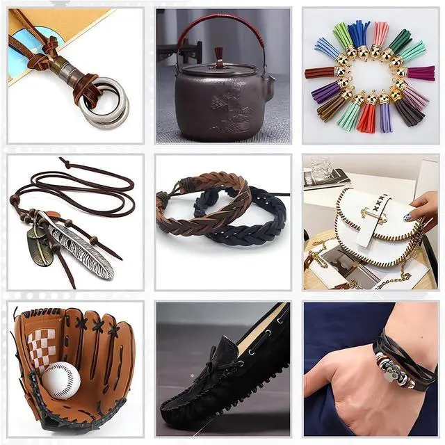 Alt view image 4 of 7 - 5.5 Yard Black Flat Folded Bolo Braided PU Leather Cord 5mm Imitation Leather String Rope with 3 Strands for DIY Braiding Crafts Bracelet Anklets Choker Necklace Jewelry Making Supplies