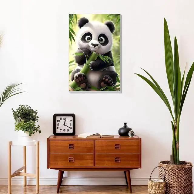 Alt view image 4 of 7 - Framed Paint by Numbers Kit for Adults, Cute Panda DIY Paint by Number Kits on Canvas, Easy Canvas Painting by Numbers for Home Wall Decoration Gift 8x12 Inch