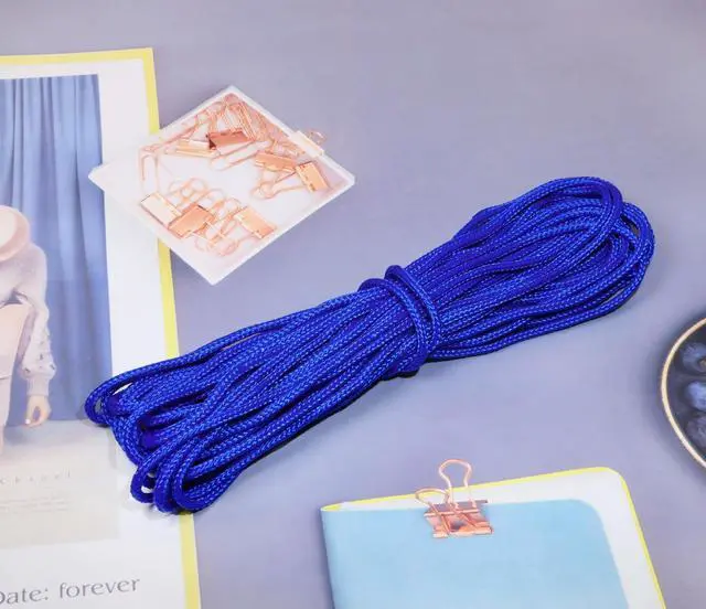 Alt view image 4 of 7 - 11yard Nylon Twisted Satin Cord Trim Craft Rope for Making,3mm Thread Bag String Solid Window Ties Bow for Sewing DIY,Clothing,Knotting,Jewelry,Bracelets, Beading, Necklaces, Braiding (Blue)