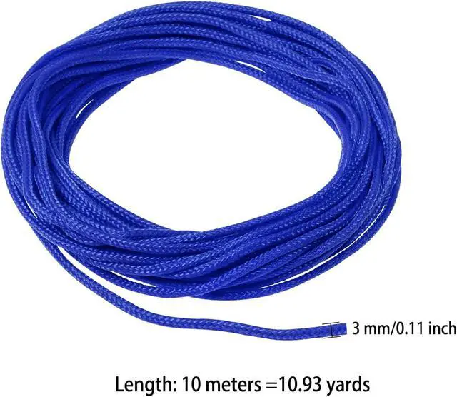 Alt view image 2 of 7 - 11yard Nylon Twisted Satin Cord Trim Craft Rope for Making,3mm Thread Bag String Solid Window Ties Bow for Sewing DIY,Clothing,Knotting,Jewelry,Bracelets, Beading, Necklaces, Braiding (Blue)