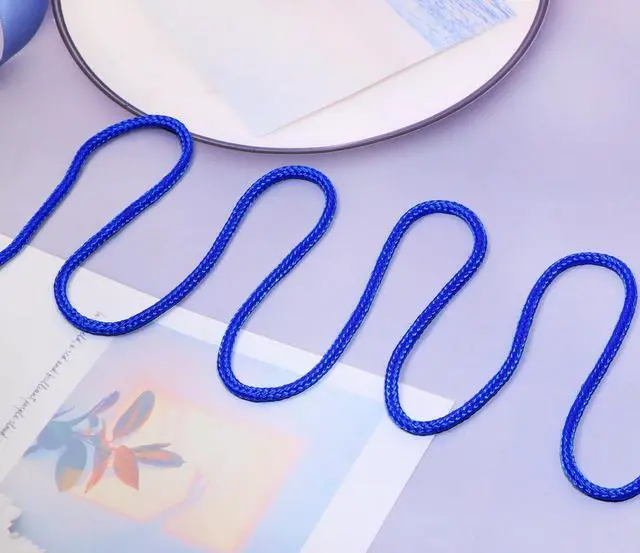 Alt view image 5 of 7 - 11yard Nylon Twisted Satin Cord Trim Craft Rope for Making,3mm Thread Bag String Solid Window Ties Bow for Sewing DIY,Clothing,Knotting,Jewelry,Bracelets, Beading, Necklaces, Braiding (Blue)