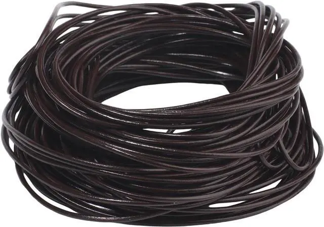 Main image of 2.0mm 11 Yards Genuine Round Dark Brown Leather Cord for Jewelry Making Supplies for Adults, DIY Crafts, Necklace, Bracelets, Braiding, Wraps