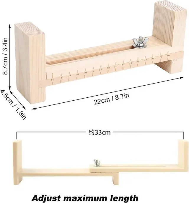Alt view image 2 of 6 - Jig Bracelet Maker, Adjustable Wood Bracelet Jig DIY Hand Knitting Jig with 2 Clamp Bracelet Braiding Tool, U Shape Clear Scale Maker Rack