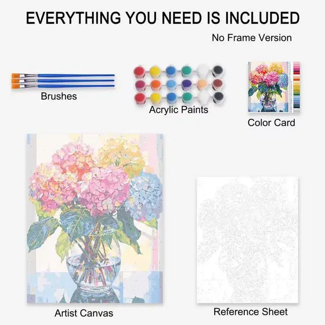 Alt view image 4 of 7 - Retro Car Paint by Numbers Kits 16x20 inch Canvas DIY Digital Oil Painting for Adults with Brushes and Acrylic Pigment - American Flag Romantic Flower Pictures for Home Decor (Without Frame)
