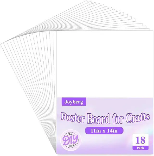 Main image of 18Pack Poster Board, 11in x 14in White Poster Boards, Posterboard, Poster Board Paper for Crafts, DIY, Drawing