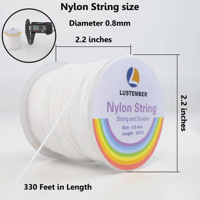 Alt view image 2 of 6 - 0.8mm Nylon String, Strong Bracelet String, Durable Nylon Cord for Jewelry Making, Bracelets, Beading, Necklaces, Rattail Braiding, Kumihimo, Wind Chimes, Blinds and Handicrafts
