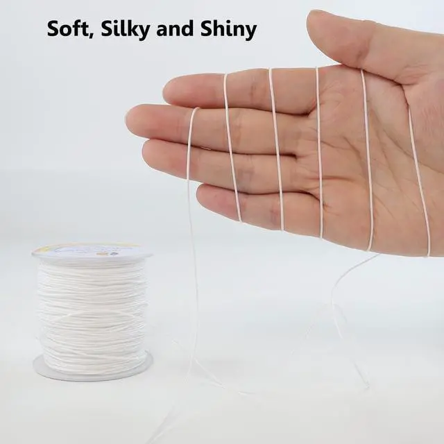 Alt view image 3 of 6 - 0.8mm Nylon String, Strong Bracelet String, Durable Nylon Cord for Jewelry Making, Bracelets, Beading, Necklaces, Rattail Braiding, Kumihimo, Wind Chimes, Blinds and Handicrafts