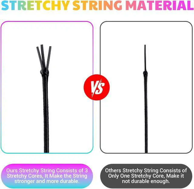 Alt view image 3 of 7 - Stretchy Bracelet String Kit with Scissors & Beading Needle, 2 Rolls Elastic String for DIY Crafts, 1mm Stretchy Cord for Jewelry Making Sewing Necklace Beading, 330FT, (Black, White)
