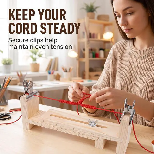 Alt view image 7 of 7 - Paracord Jig Bracelet Makers | Wooden Jig Bracelet Maker with Bracelet Makers Knotters Tool Kit,Jig Bracelet Braiding and Weaving DIY Craft Tool Kit Braiding Weaving, Arts, Crafts and Sewing