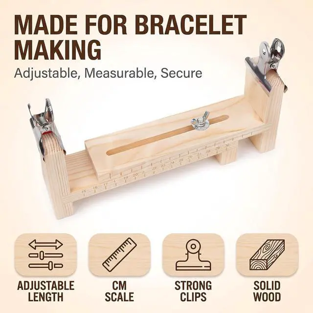 Alt view image 4 of 7 - Paracord Jig Bracelet Makers | Wooden Jig Bracelet Maker with Bracelet Makers Knotters Tool Kit,Jig Bracelet Braiding and Weaving DIY Craft Tool Kit Braiding Weaving, Arts, Crafts and Sewing