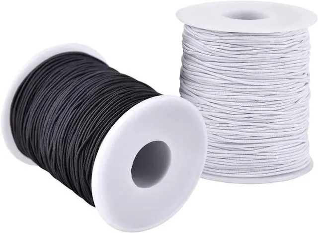 Main image of Elastic String for Bracelets, 2 Rolls 1 mm Sturdy Stretchy Elastic Cord for Jewelry Making, Necklaces, Beading