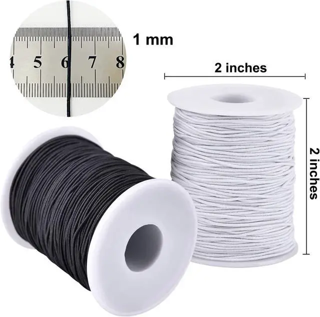 Alt view image 2 of 7 - Elastic String for Bracelets, 2 Rolls 1 mm Sturdy Stretchy Elastic Cord for Jewelry Making, Necklaces, Beading