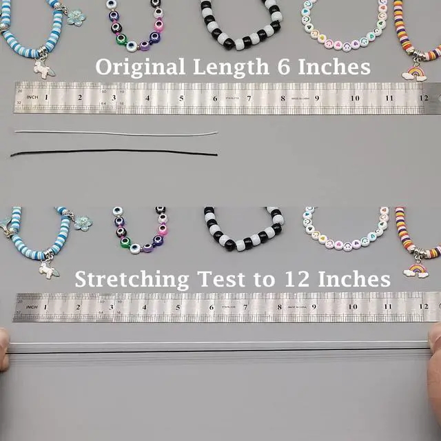 Alt view image 4 of 7 - Elastic String for Bracelets, 2 Rolls 1 mm Sturdy Stretchy Elastic Cord for Jewelry Making, Necklaces, Beading
