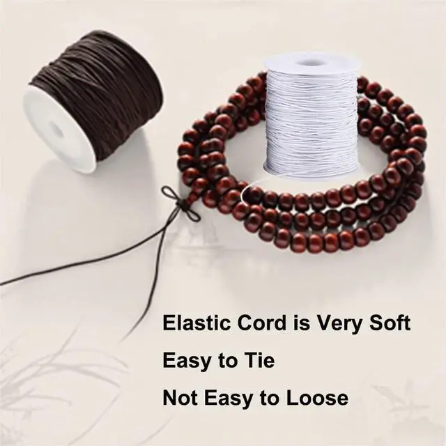 Alt view image 6 of 7 - Elastic String for Bracelets, 2 Rolls 1 mm Sturdy Stretchy Elastic Cord for Jewelry Making, Necklaces, Beading