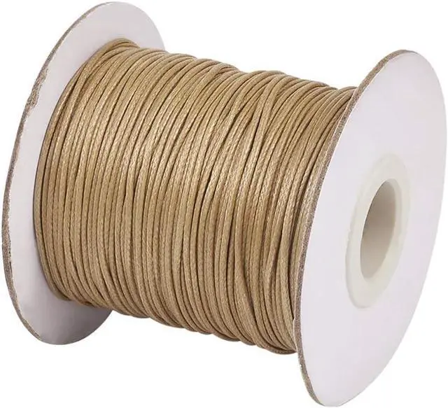 Main image of 85 Yards 1mm Beading String Waxed Cords Korean Polyester Waxed Cord Threads Knotting Braiding Crafting Cord Ropes (Tan) for DIY Bracelet Macrame Necklace Jewelry Making