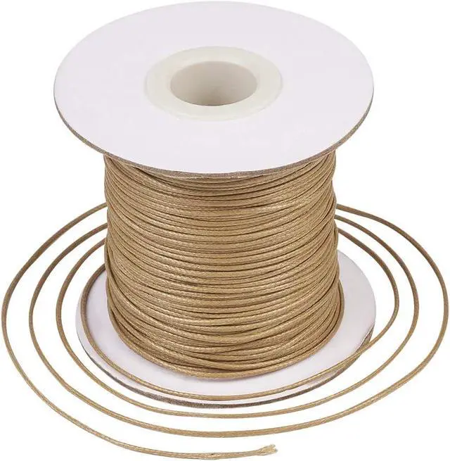 Alt view image 2 of 6 - 85 Yards 1mm Beading String Waxed Cords Korean Polyester Waxed Cord Threads Knotting Braiding Crafting Cord Ropes (Tan) for DIY Bracelet Macrame Necklace Jewelry Making