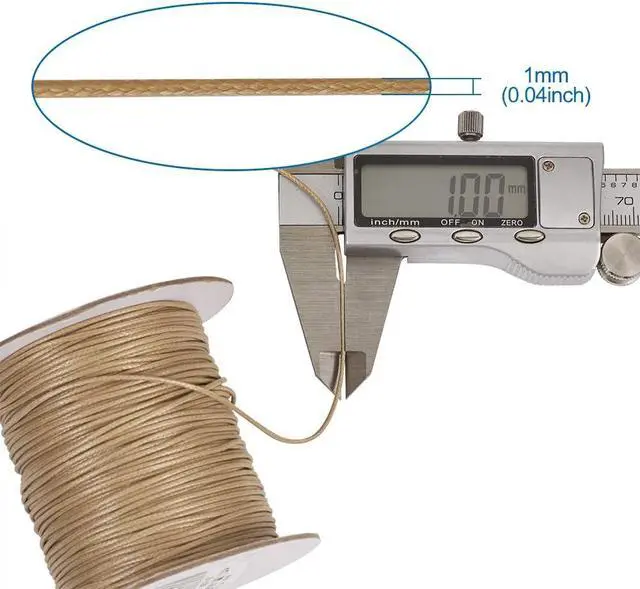 Alt view image 3 of 6 - 85 Yards 1mm Beading String Waxed Cords Korean Polyester Waxed Cord Threads Knotting Braiding Crafting Cord Ropes (Tan) for DIY Bracelet Macrame Necklace Jewelry Making
