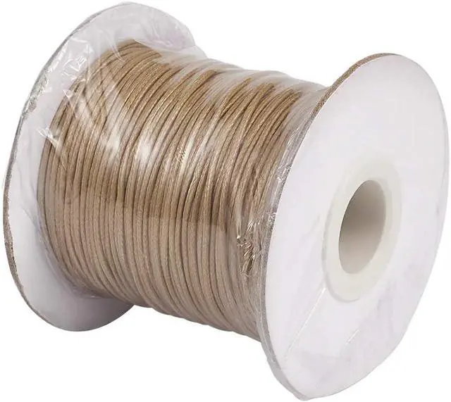 Alt view image 6 of 6 - 85 Yards 1mm Beading String Waxed Cords Korean Polyester Waxed Cord Threads Knotting Braiding Crafting Cord Ropes (Tan) for DIY Bracelet Macrame Necklace Jewelry Making