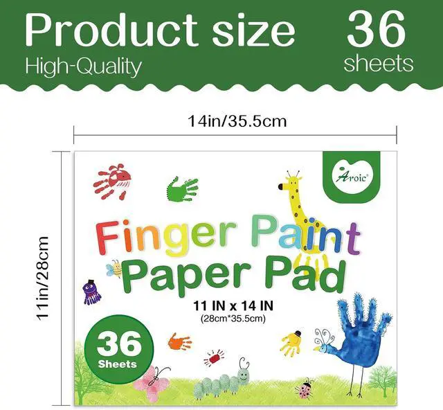 Alt view image 4 of 6 - 36 Sheets Finger Paint Paper 11 x 14 inches | Fingerpaint Paper Art Supplies, Art Painting Pad Set for Finger Painting, Drawing for Children Age 13+ and Adult