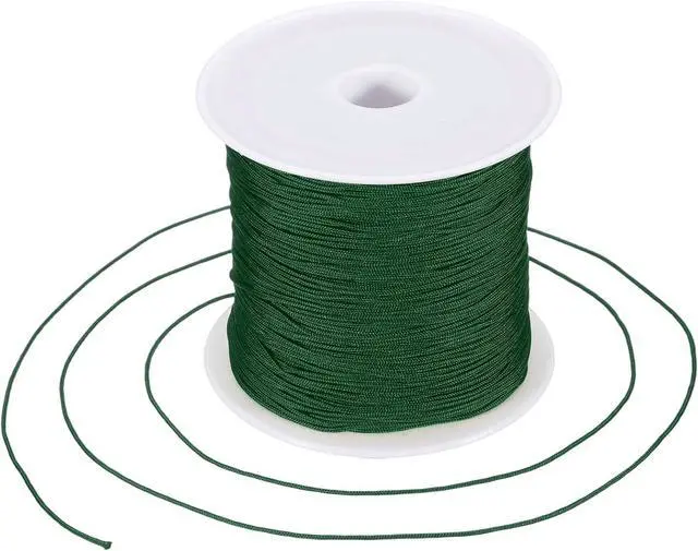 Main image of 0.6mm Nylon String for Bracelets, 44 Yards Satin Nylon Beading Thread Chinese Knotting Cord for Jewelry Making DIY Craft Beading Friendship Necklace Bracelet(Dark Green)