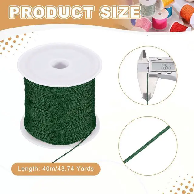 Alt view image 2 of 7 - 0.6mm Nylon String for Bracelets, 44 Yards Satin Nylon Beading Thread Chinese Knotting Cord for Jewelry Making DIY Craft Beading Friendship Necklace Bracelet(Dark Green)