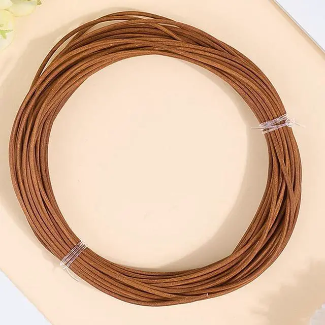 Alt view image 7 of 7 - 10.94 Yards 1MM Round Cowhide Genuine Leather Cord for Jewelry Making Light Brown Real Leather String Lace Cording Rope Braiding Strip Thread for Crafting Necklace Bracelets Wraps Beading