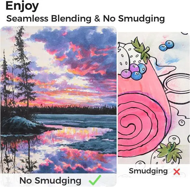 Alt view image 5 of 7 - 6.3"x6.3" Marker Paper Pad Art Sketchbook for Drawing and Sketching | Mini Sketch Book - 120 LB/200 GSM Smooth Drawing Paper - 30 Sheets/60 Pages - PU Hardcover Sketch Pad for Alcohol Markers