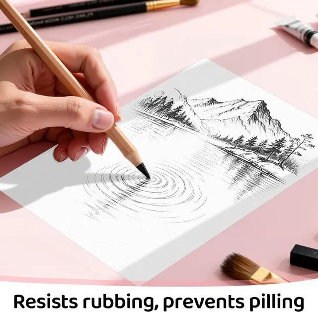 Alt view image 6 of 7 - 84 Sheets Watercolor Paper 5x7, 110lb/230gsm Cold Press Watercolor Paper | Cotton Water Color Paper Bulk, White Drawing Paper for Sketching, Acrylic, Gouache, Watercolor Supplies for kids Adults