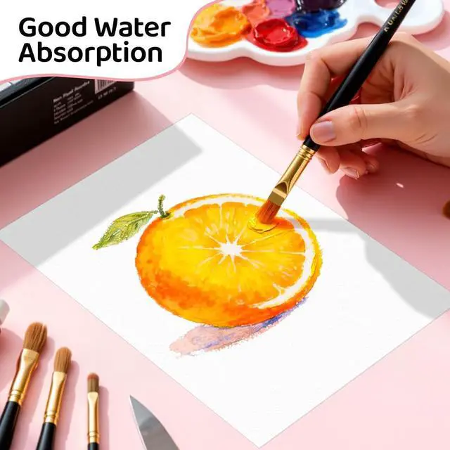 Alt view image 4 of 7 - 84 Sheets Watercolor Paper 5x7, 110lb/230gsm Cold Press Watercolor Paper | Cotton Water Color Paper Bulk, White Drawing Paper for Sketching, Acrylic, Gouache, Watercolor Supplies for kids Adults