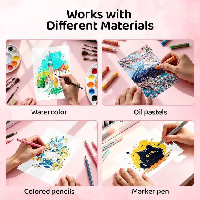 Alt view image 7 of 7 - 84 Sheets Watercolor Paper 5x7, 110lb/230gsm Cold Press Watercolor Paper | Cotton Water Color Paper Bulk, White Drawing Paper for Sketching, Acrylic, Gouache, Watercolor Supplies for kids Adults
