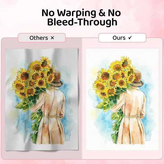Alt view image 5 of 7 - 84 Sheets Watercolor Paper 5x7, 110lb/230gsm Cold Press Watercolor Paper | Cotton Water Color Paper Bulk, White Drawing Paper for Sketching, Acrylic, Gouache, Watercolor Supplies for kids Adults