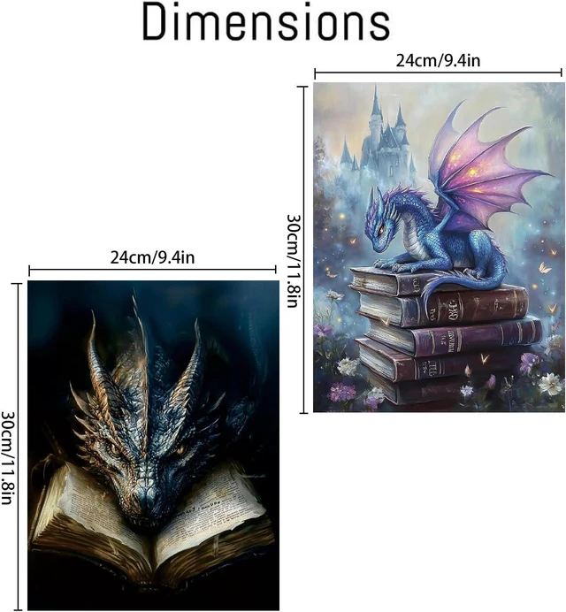 Alt view image 4 of 7 - 2 Pack Dragon Paint by Numbers Kit for Adults Beginner with Framed,Flower Easy Adult Paint by Number Kits on Canvas DIY Painting for Beginners Art by Numbers for Home Wall Decor 10x12 Inch
