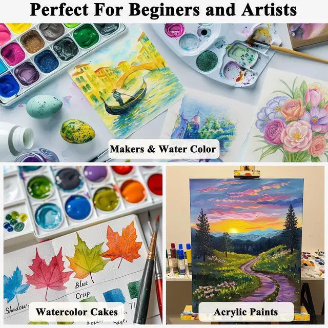 Alt view image 6 of 7 - Water Color Paper 5"x 7", 140lb Cold Press Watercolor Paper_64 Sheets | Watercolor Paper Pad Bulk, Thick White Drawing Paper, Water Color Paint Paper Pad for Kids & Artists for Watercolor, Acrylic