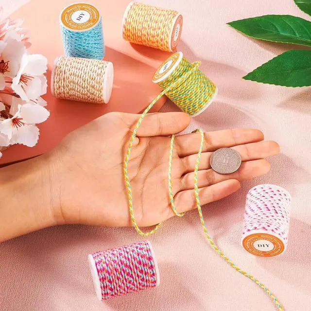 Alt view image 6 of 7 - Beadthoven 6 Rolls 1.5mm Braided Cotton Cord 4-Ply Colorful Beading Thread Cord for Friendship Bracelet Jewelry Making Macrame Rope Wall Hangings Plant Hangers Kumihimo DIY Crafts