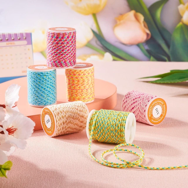 Alt view image 7 of 7 - Beadthoven 6 Rolls 1.5mm Braided Cotton Cord 4-Ply Colorful Beading Thread Cord for Friendship Bracelet Jewelry Making Macrame Rope Wall Hangings Plant Hangers Kumihimo DIY Crafts