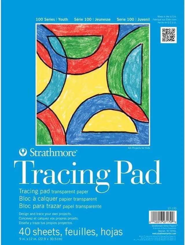Main image of 27-170 100 Series Youth Tracing Pad, 9"x12" Tape Bound, White, 40 Sheets