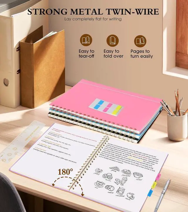 Alt view image 6 of 7 - Blank Spiral Notebook Journal 8.5 x 11, A4 Large Sketch Book for Women Men, 100 GSM Blank Paper Drawing Notebook, Plastic Hardcover Spiral Bound Sketchbook for Sketching Work School Writing, Purple