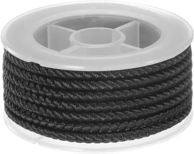 Main image of Nylon Thread Twine Beading Cord 4mm Extra-Strong Braided Nylon Crafting String for Bracelets Jewelry Making DIY Crafts 3.2M/10.5 Feet, Black