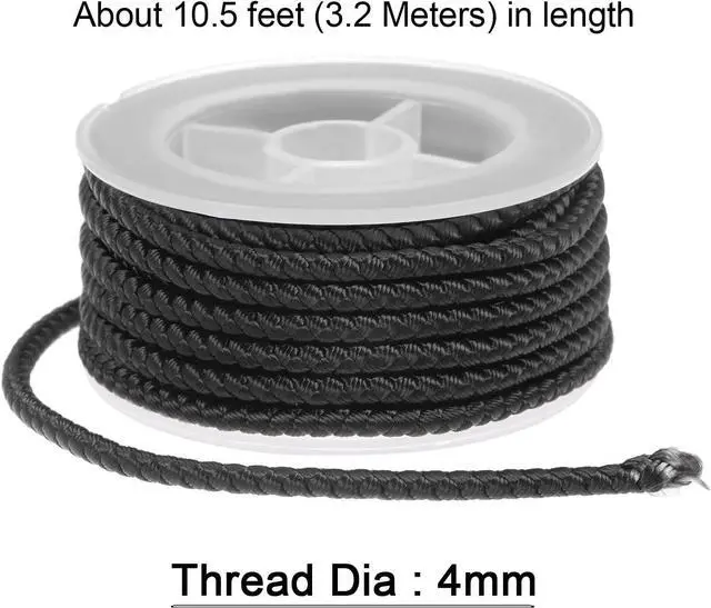 Alt view image 2 of 7 - Nylon Thread Twine Beading Cord 4mm Extra-Strong Braided Nylon Crafting String for Bracelets Jewelry Making DIY Crafts 3.2M/10.5 Feet, Black