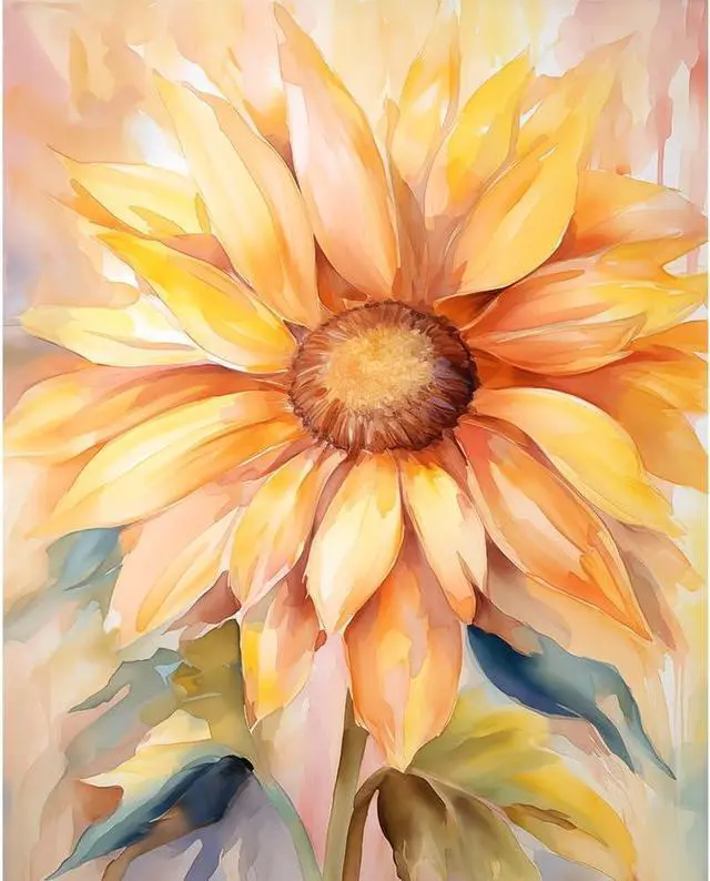 Main image of Paint by Numbers Kit for Adults - Sunflower DIY Adult Paint by Number Kits Flowers Acrylic Canvas Painting for Adults Beginners Kids Art Crafts Without Frame, 16x20 Inch