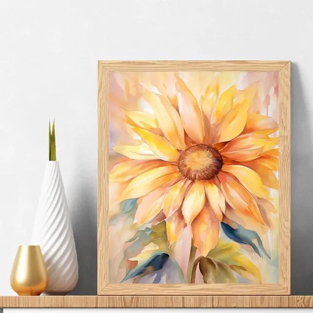 Alt view image 2 of 7 - Paint by Numbers Kit for Adults - Sunflower DIY Adult Paint by Number Kits Flowers Acrylic Canvas Painting for Adults Beginners Kids Art Crafts Without Frame, 16x20 Inch