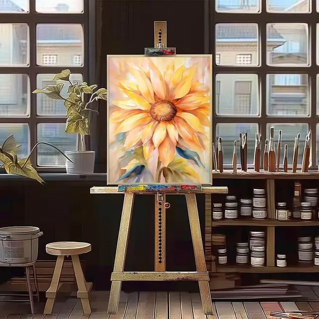 Alt view image 4 of 7 - Paint by Numbers Kit for Adults - Sunflower DIY Adult Paint by Number Kits Flowers Acrylic Canvas Painting for Adults Beginners Kids Art Crafts Without Frame, 16x20 Inch