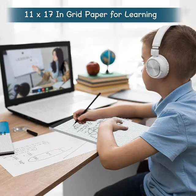Alt view image 5 of 7 - Large Graph Paper Pad 11 x 17 Grid Paper 30 Sheets 4x4 Graph Ruled Paper | Blueprint Quadrille Pad Engineering Paper Drafting Paper Graft Paper for Architect Engineer Designer Mathematician Draftsman