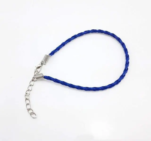 Alt view image 3 of 4 - 50 PCS Mixed Color Leather Lace Plaited Bracelet Cords DIY Jewelry Making Handicrafts Braided Ropes with Lobster Clasps Extended Chain for Wrist Charms Bracelets Jewelry Making