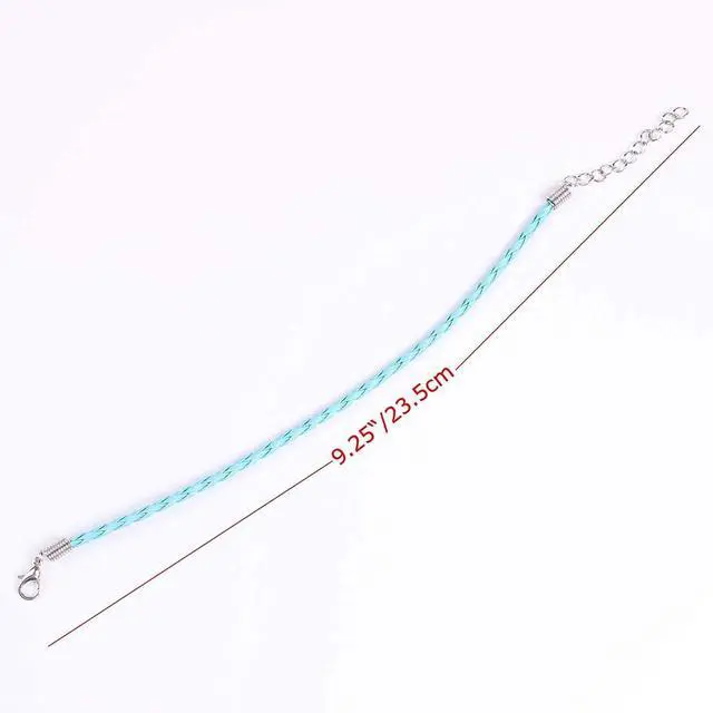 Alt view image 4 of 4 - 50 PCS Mixed Color Leather Lace Plaited Bracelet Cords DIY Jewelry Making Handicrafts Braided Ropes with Lobster Clasps Extended Chain for Wrist Charms Bracelets Jewelry Making